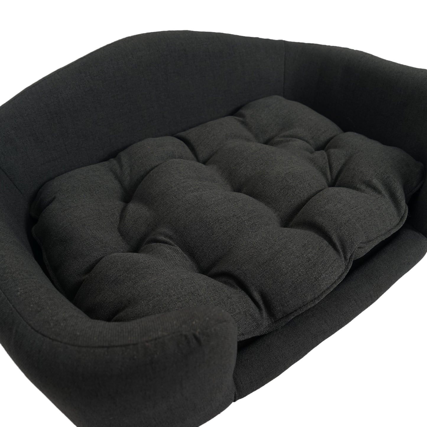 Mid-Century Modern Small Dog Bed with Tufted Cushion
