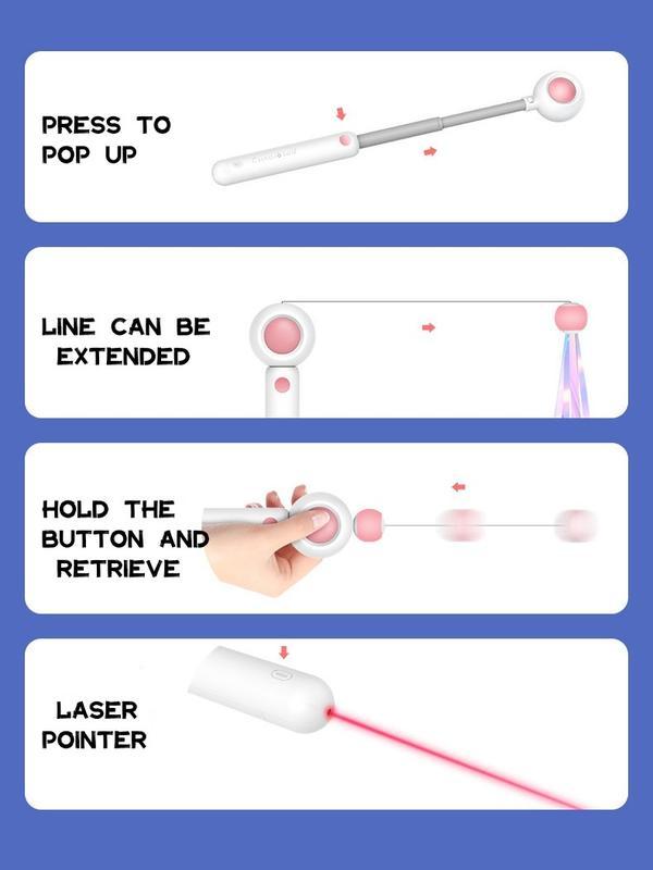 Interactive Laser Cat Teaser Wand with Ball Toy