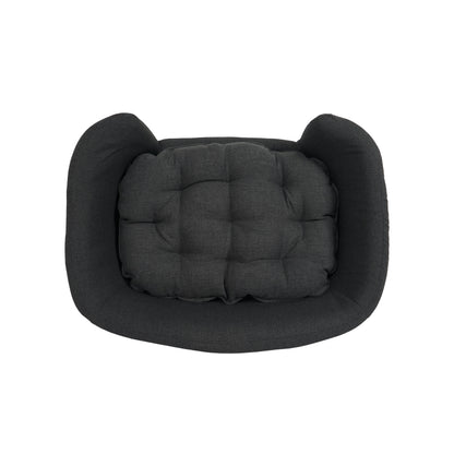 Mid-Century Modern Small Dog Bed with Tufted Cushion