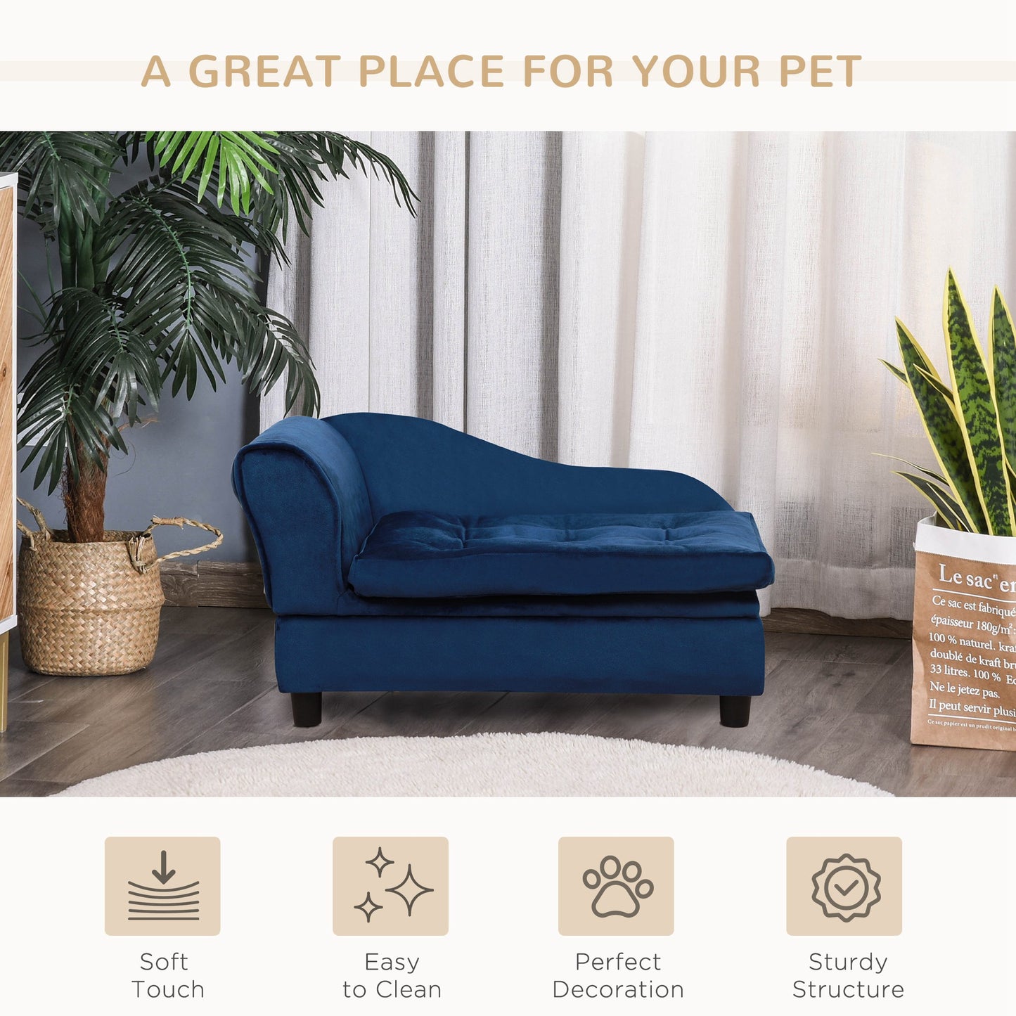 Luxury Small Dog Sofa Bed with Hidden Storage