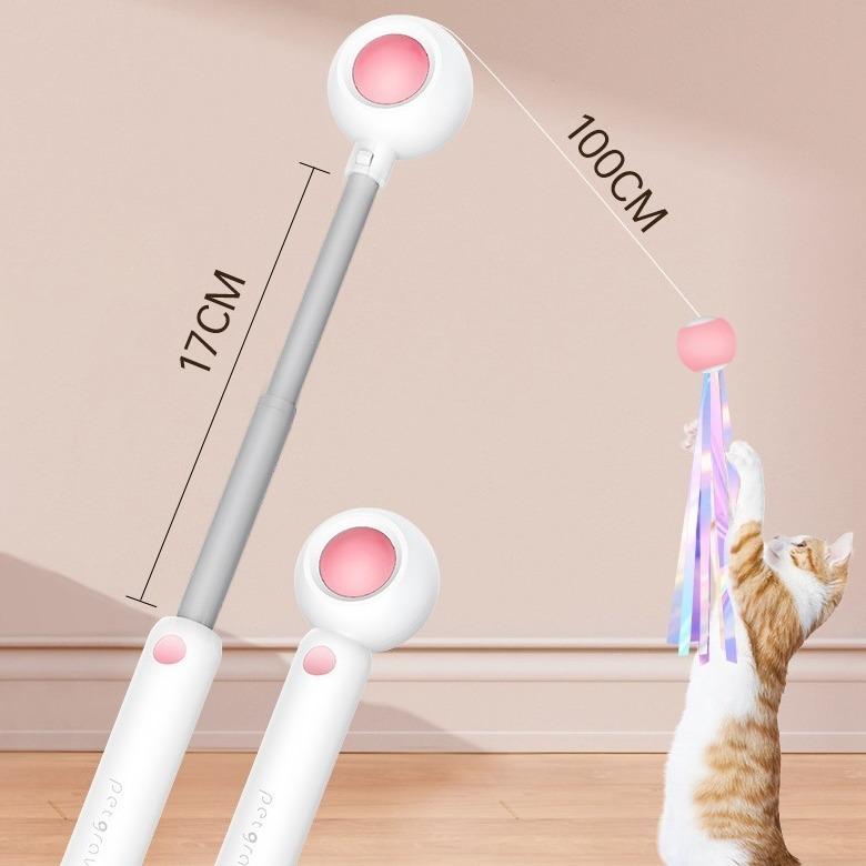 Interactive Laser Cat Teaser Wand with Ball Toy