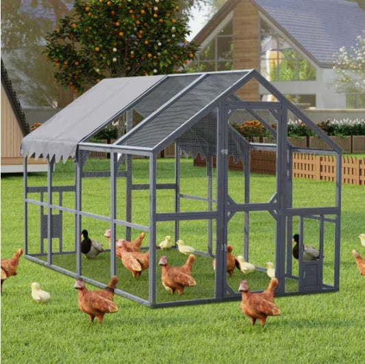 Large Outdoor Animal Enclosure with Walk-In Access – Weather-Resistant