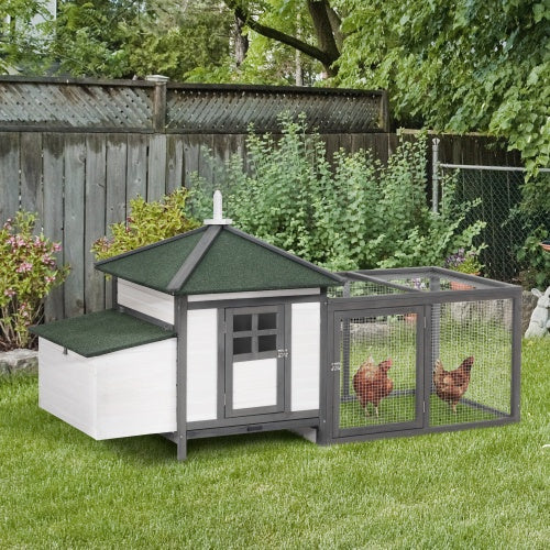 Large Wooden Chicken Coop with Nesting Box – Outdoor Backyard Poultry House