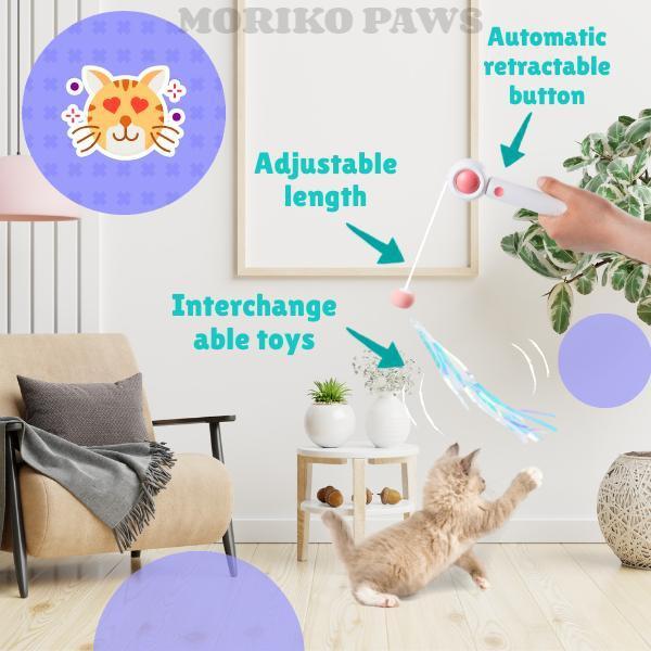 Interactive Laser Cat Teaser Wand with Ball Toy