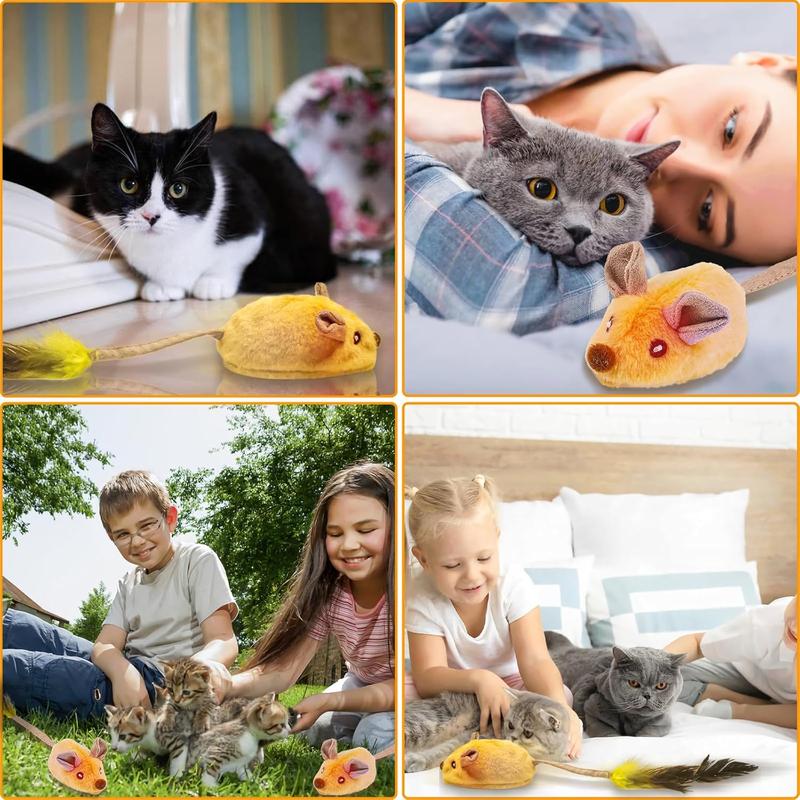 Interactive Cat Toy Mouse with LED Lights – USB Rechargeable Automatic Moving Toy