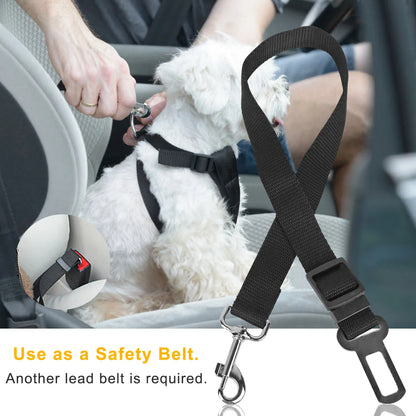 2-Pack Adjustable Pet Safety Seat Belts – Dog & Cat Car Restraints