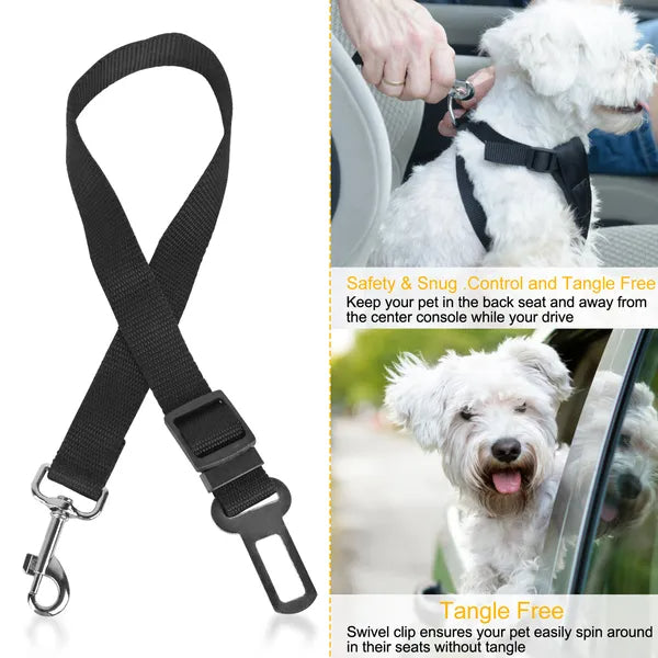 2-Pack Adjustable Pet Safety Seat Belts – Dog & Cat Car Restraints
