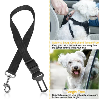 2-Pack Adjustable Pet Safety Seat Belts – Dog & Cat Car Restraints