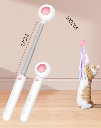 Interactive Laser Cat Teaser Wand with Ball Toy