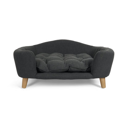 Mid-Century Modern Small Dog Bed with Tufted Cushion