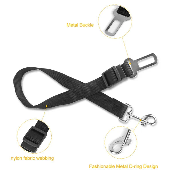 2-Pack Adjustable Pet Safety Seat Belts – Dog & Cat Car Restraints