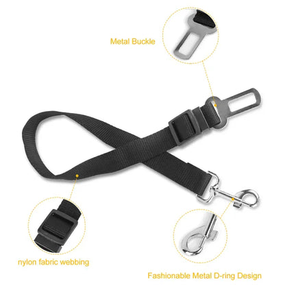 2-Pack Adjustable Pet Safety Seat Belts – Dog & Cat Car Restraints