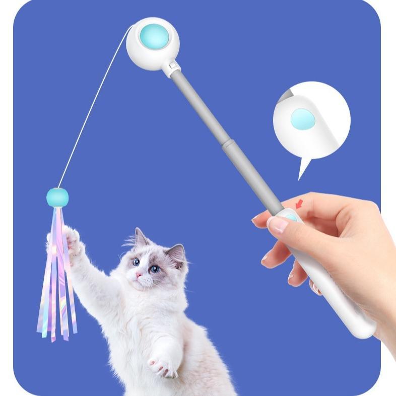 Interactive Laser Cat Teaser Wand with Ball Toy