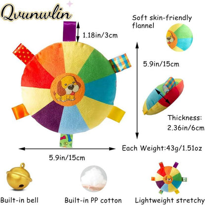 Plush Dog Flying Disc Toy – Interactive Tug-of-War & Chew Toy with Bell