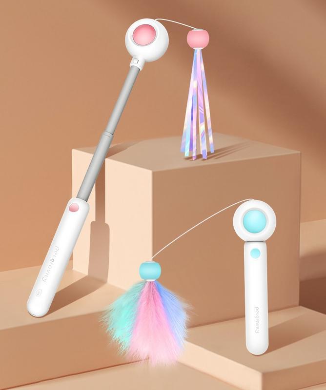 Interactive Laser Cat Teaser Wand with Ball Toy