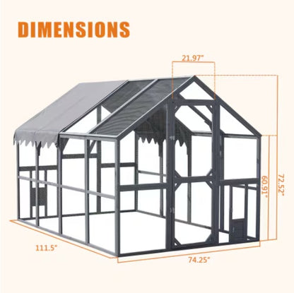 Large Outdoor Animal Enclosure with Walk-In Access – Weather-Resistant